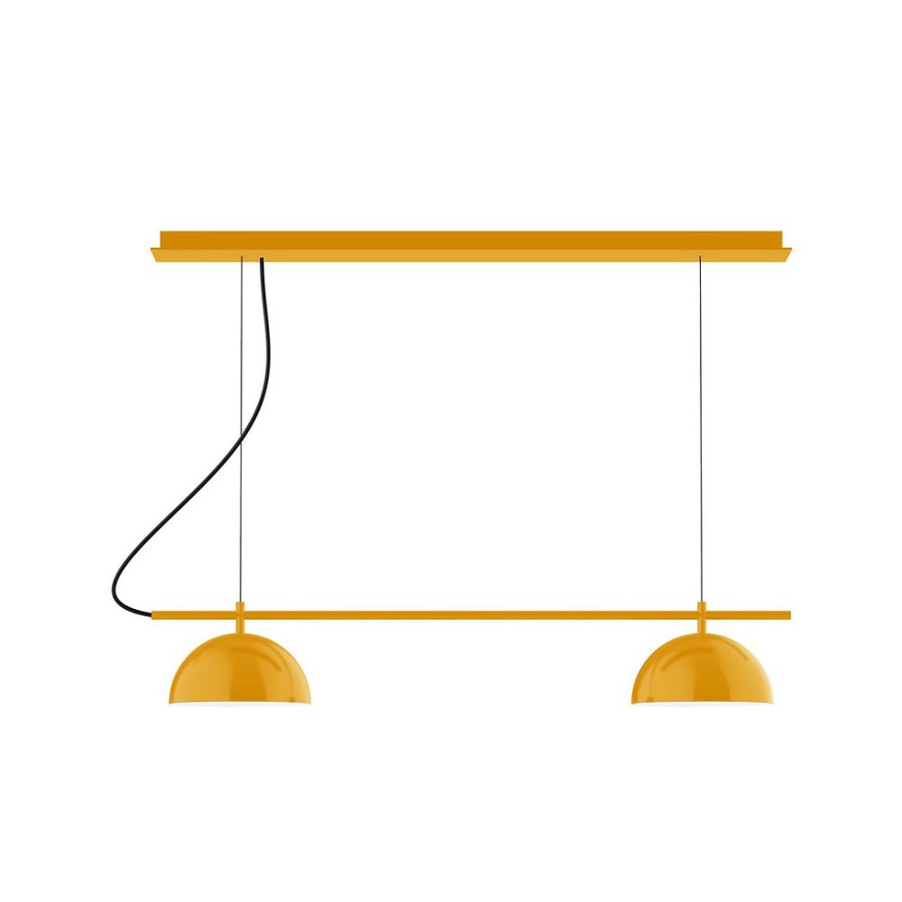 Montclair Lightworks CHE431-21 2-Light Linear Axis Chandelier Bright Yellow Finish